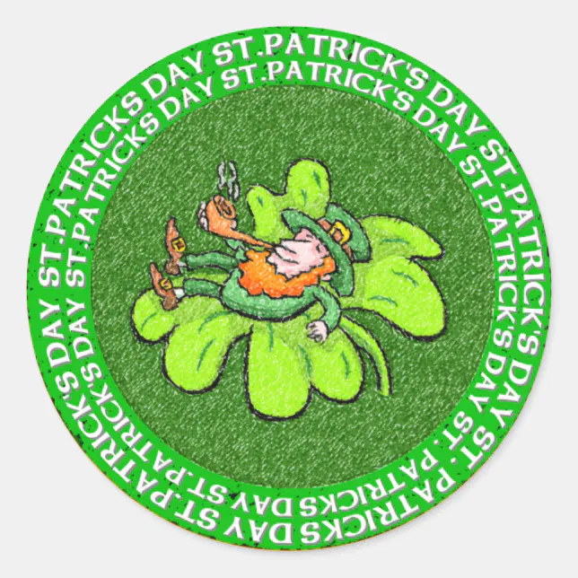 Lucky the Leprechaun Classic Round Sticker | Zazzle
