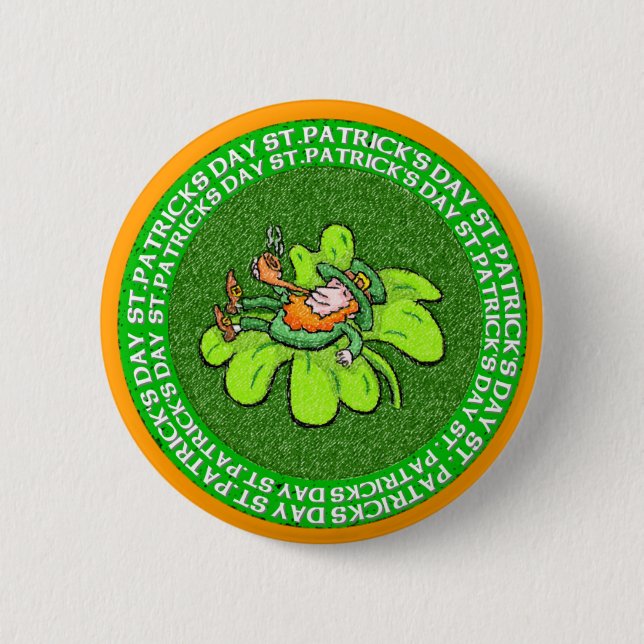 Lucky the Leprechaun Pinback Button (Front)