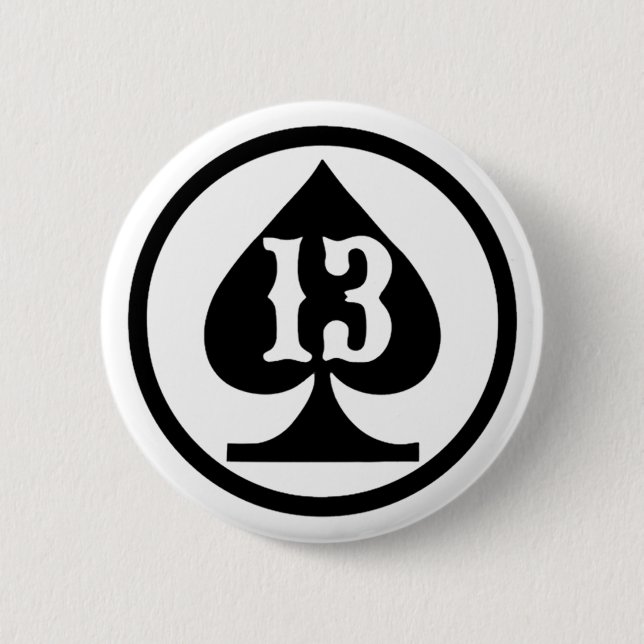 LUCKY THIRTEEN SPADE  BUTTON (Front)