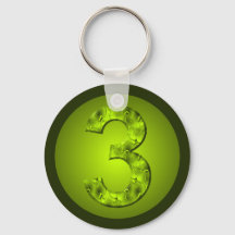 Lucky Three Nature Green Keychain