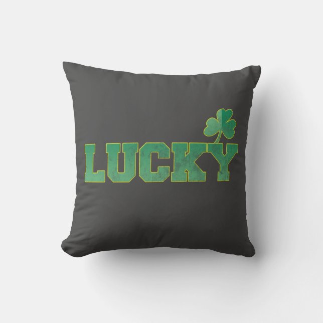 Lucky. Throw Pillow (Front)
