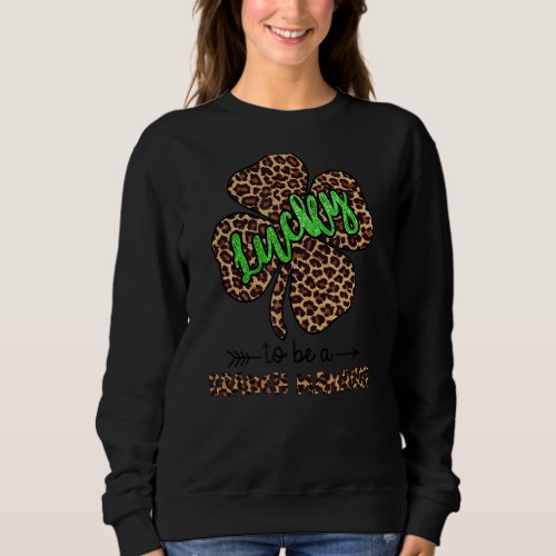 Lucky To Be A Branch Manager Leopard Shamrock St P Sweatshirt