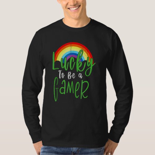 Lucky To Be A Gamer Video Games Boys St Patricks  T_Shirt
