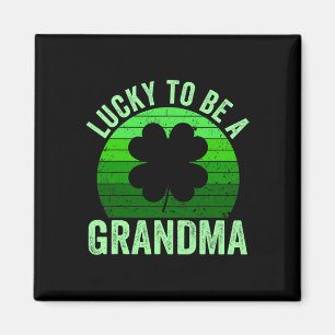 Lucky To Be A Grandma Leprechaun Shamrock St Patri Magnet