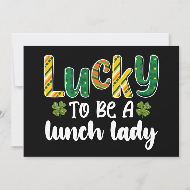 Lucky To Be A Lunch Lady School St Patrick's Day Invitation (Front)