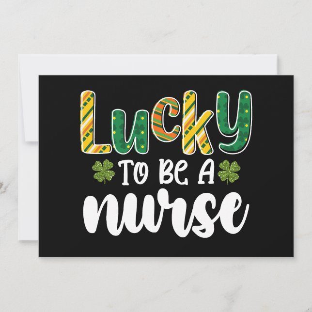 Lucky To Be A Nurse St Patrick's Day Invitation (Front)