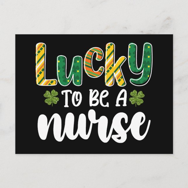 Lucky To Be A Nurse St Patrick's Day Postcard (Front)