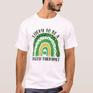 Lucky To Be A Speech Therapist Rainbow St. Patrick T-Shirt