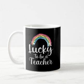 lucky to be a teacher patrick day coffee mug