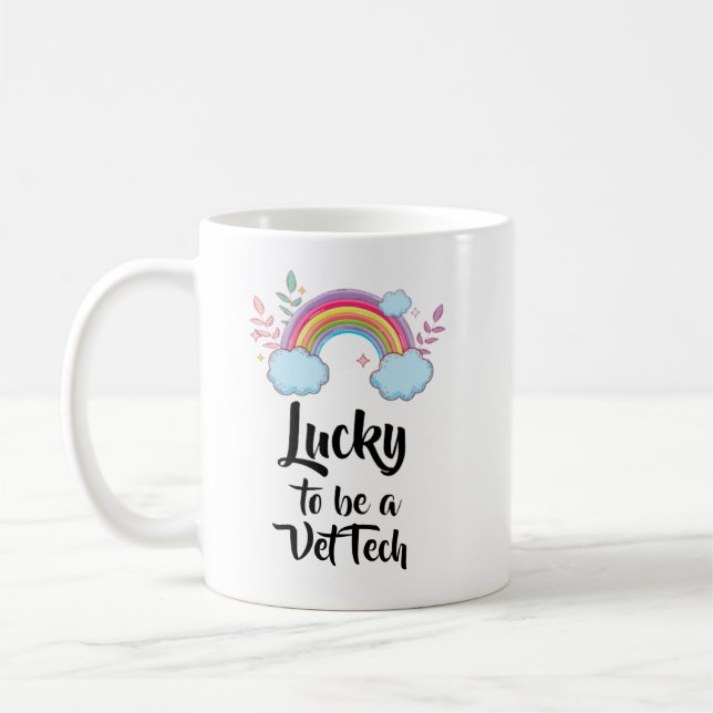 Lucky To Be A Vet Tech Mug (Left)