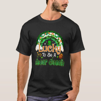 Lucky to Be Cheer Coach Shamrock Rainbow St Patric T-Shirt