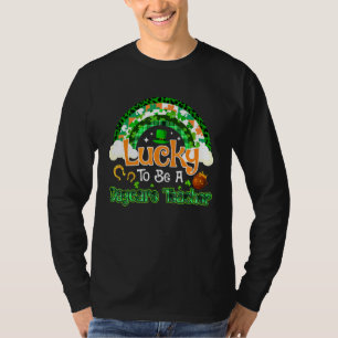 Lucky To Be Daycare Teacher Shamrock Rainbow Patri T-Shirt