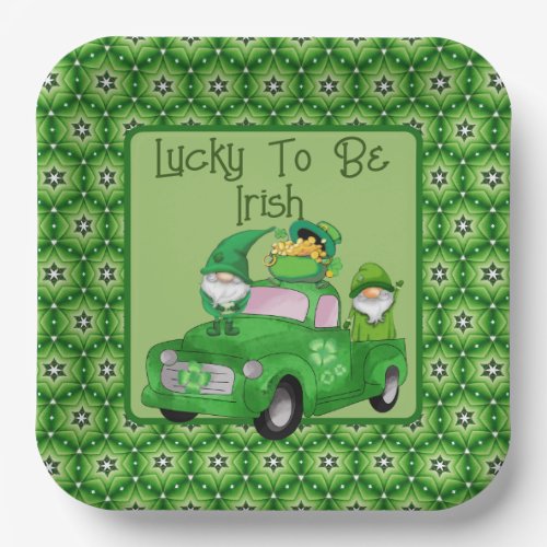Lucky To Be Irish Gold Paper Plates