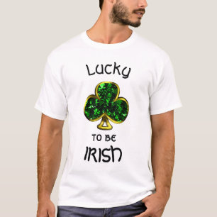 Lucky to Be Irish Shamrock and Gold Men's t-Shirt
