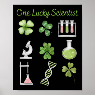 Lucky To Be Science Beakers Chemistry Scientist Pa Poster