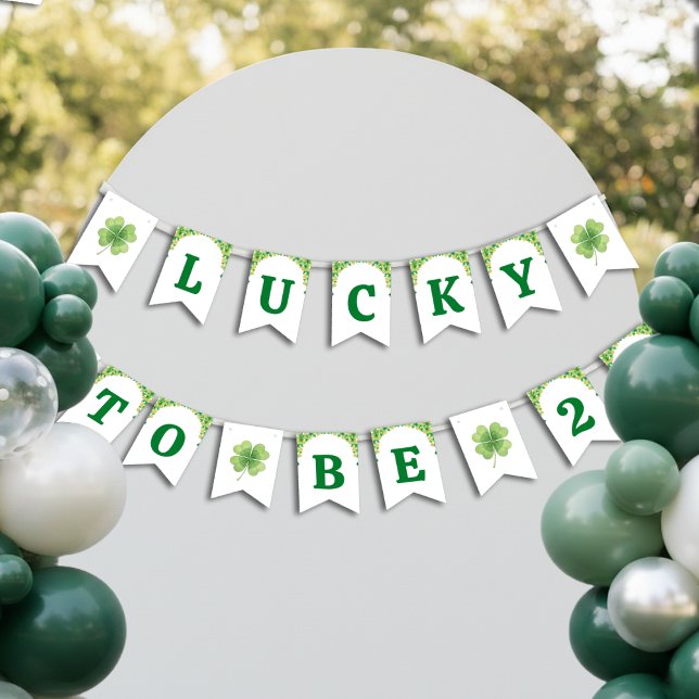 Lucky to be St Patrick's Day Clover Kids Birthday Bunting Flags (Creator Uploaded)