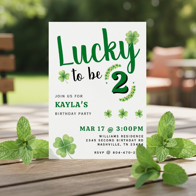 Lucky to be St Patrick's Day Kids Birthday Party Invitation (Creator Uploaded)