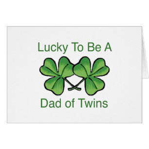 Lucky To Be Twin Dad Cards