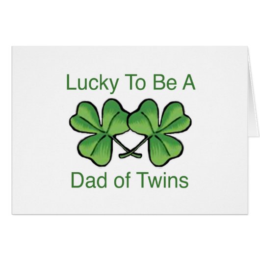 Lucky To Be Twin Dad Cards (Front Horizontal)