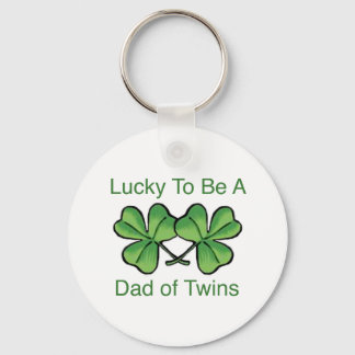 Lucky To Be Twin Dad Keychain