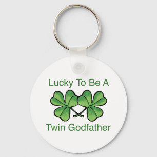 Lucky To Be Twin Godfather Keychain