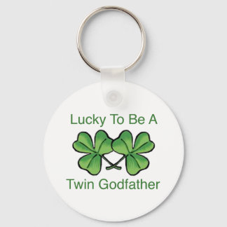 Lucky To Be Twin Godfather Keychain