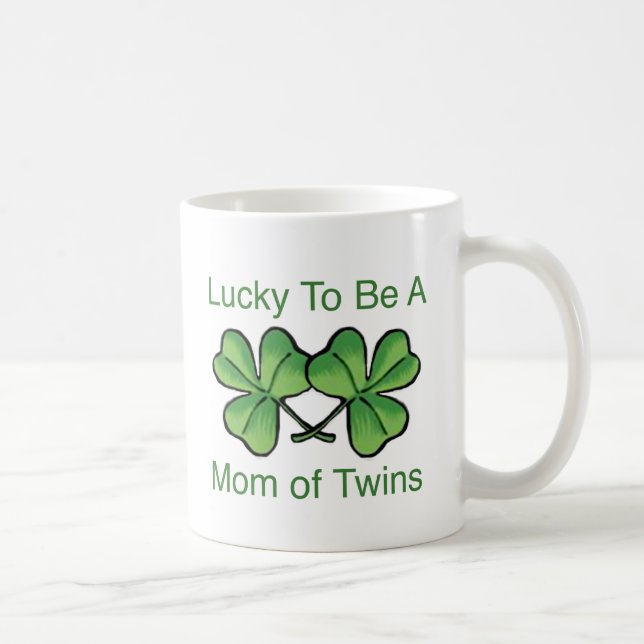 Lucky To Be Twin Mom Coffee Mug (Right)