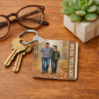 Lucky To Call You Dad Autumn Custom Father’s Day Keychain