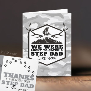 Lucky to Catch a Dad / Step Dad / Grandpa Like You Thank You Card