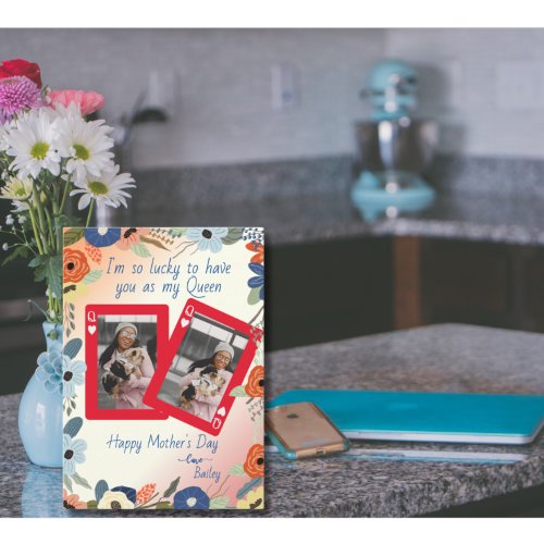 Lucky to Have You As My Queen Dog Mom Mothers Day Holiday Card