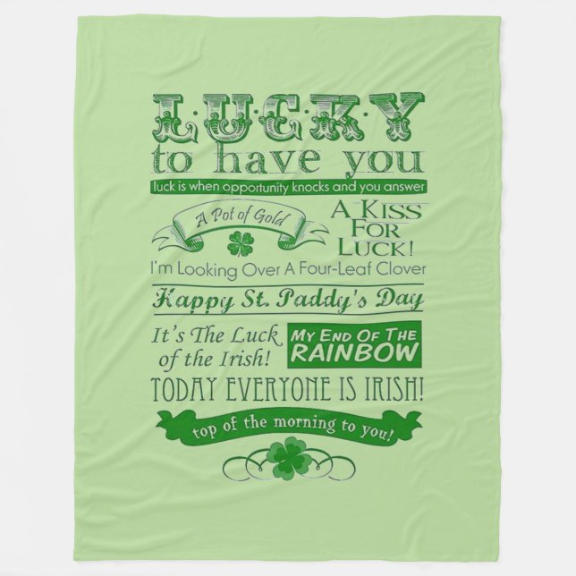 Lucky To Have You Fleece Blanket (Front)
