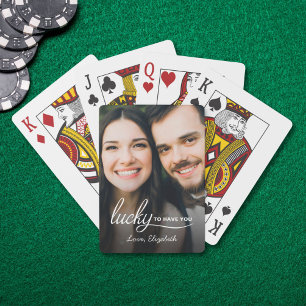 Lucky to Have You Personalized Photo Playing Poker Cards