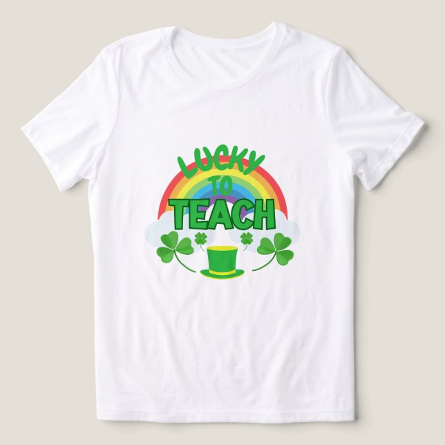 Lucky to Teach – St. Patrick’s Day Teacher T-Shirt Tri-Blend Shirt (Design Front)