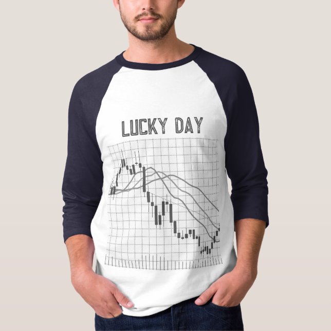 Lucky Trading Day Typographic Design T-Shirt (Front)