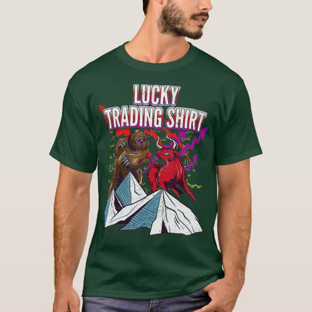 Lucky Trading  Forex Tee Stock Market Gift Bull (Front)