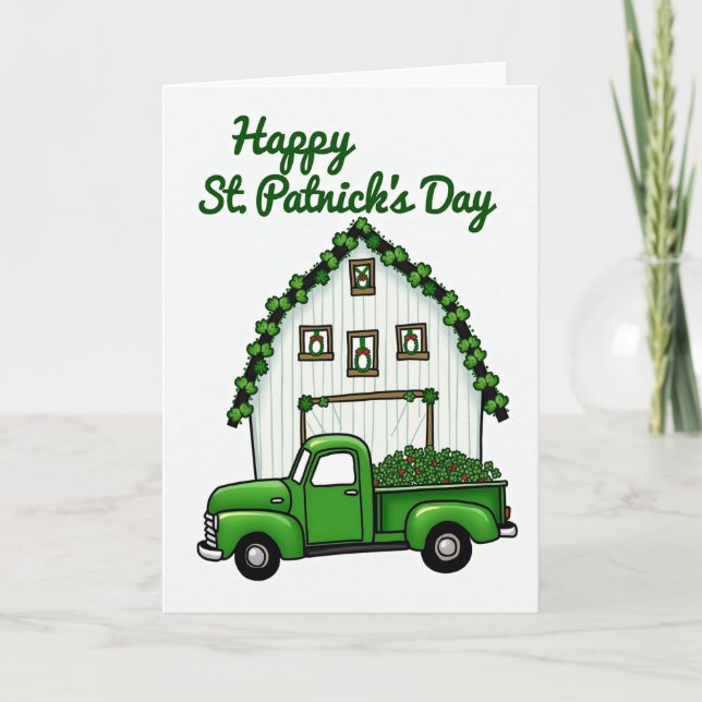 Lucky Truck St Patricks Day Card (Front)