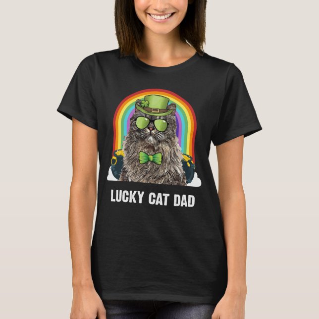 Lucky Turkish Van Cat Dad St Patricks Day T-Shirt (Front)
