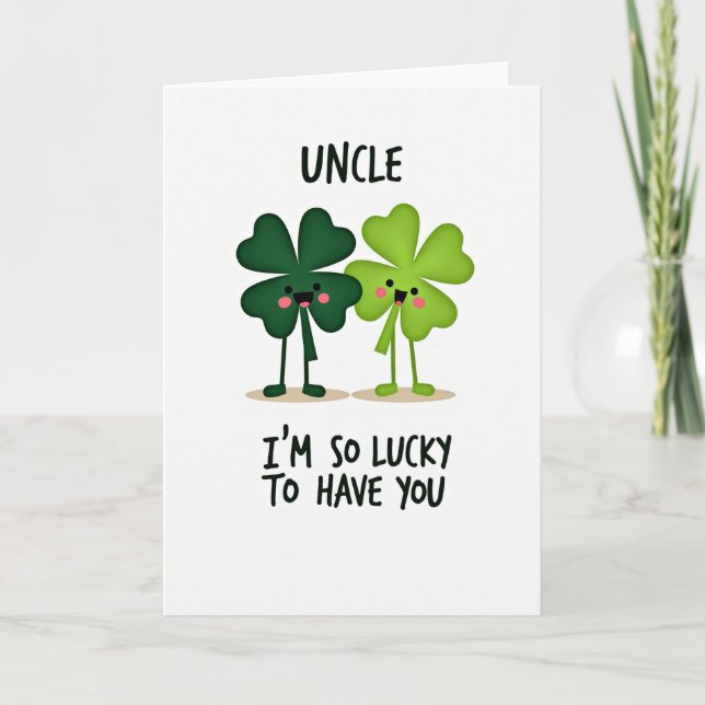 Lucky Uncle Happy Clover Card (Front)