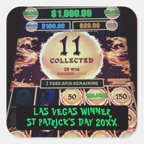 Lucky Vegas Winner St Patricks Day Bride To Be Square Sticker