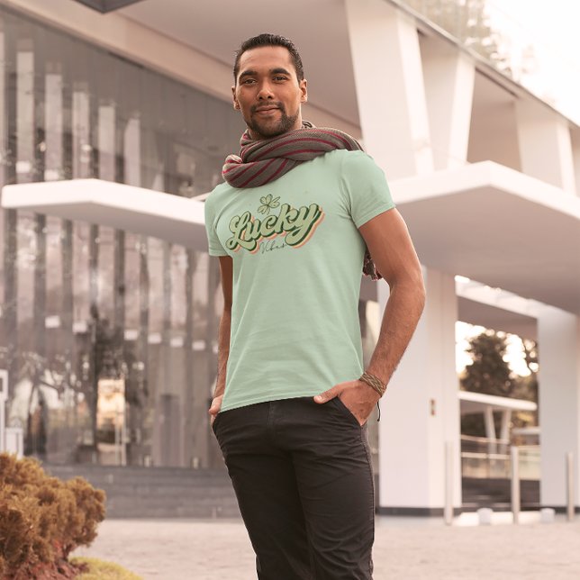 Lucky Vibes Retro Typography St. Patrick Design Tri-Blend Shirt (Creator Uploaded)
