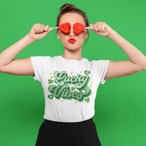 Lucky Vibes St Patricks Day T_Shirt