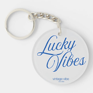 Lucky Vibes Vintage Aesthetic Round Acrylic Keychain
