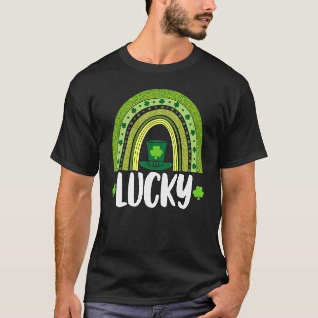 Lucky Vibes  Women St Patrick's Day Rainbow Love 1 T-Shirt (Front)