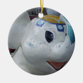 Lucky Vintage Amusement Park Elephant Ride Ceramic Ornament