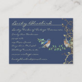 Lucky Vintage Bluebirds Swirl Design Business Card (Front)