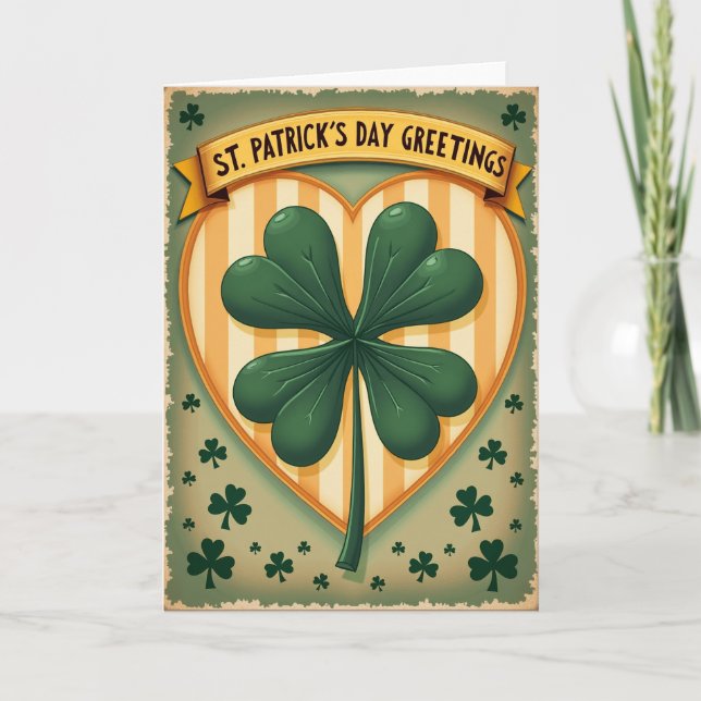 Lucky Vintage St Patricks Day Card (Front)