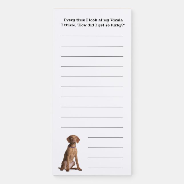 Lucky Vizsla Magnetic Notepad (Front)