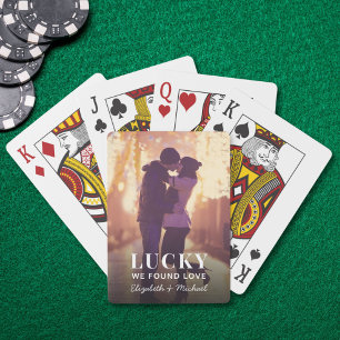 Lucky We Found Love Custom Photo Playing Poker Cards