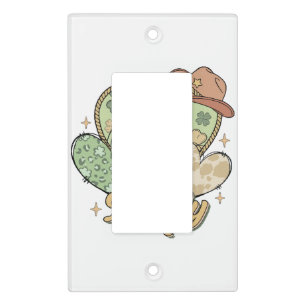 Lucky Western St Patricks Day Heart Shamrock Irish Light Switch Cover