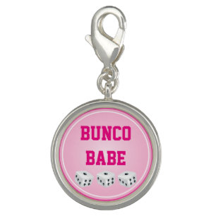 Lucky White Dice Pink Background Charm